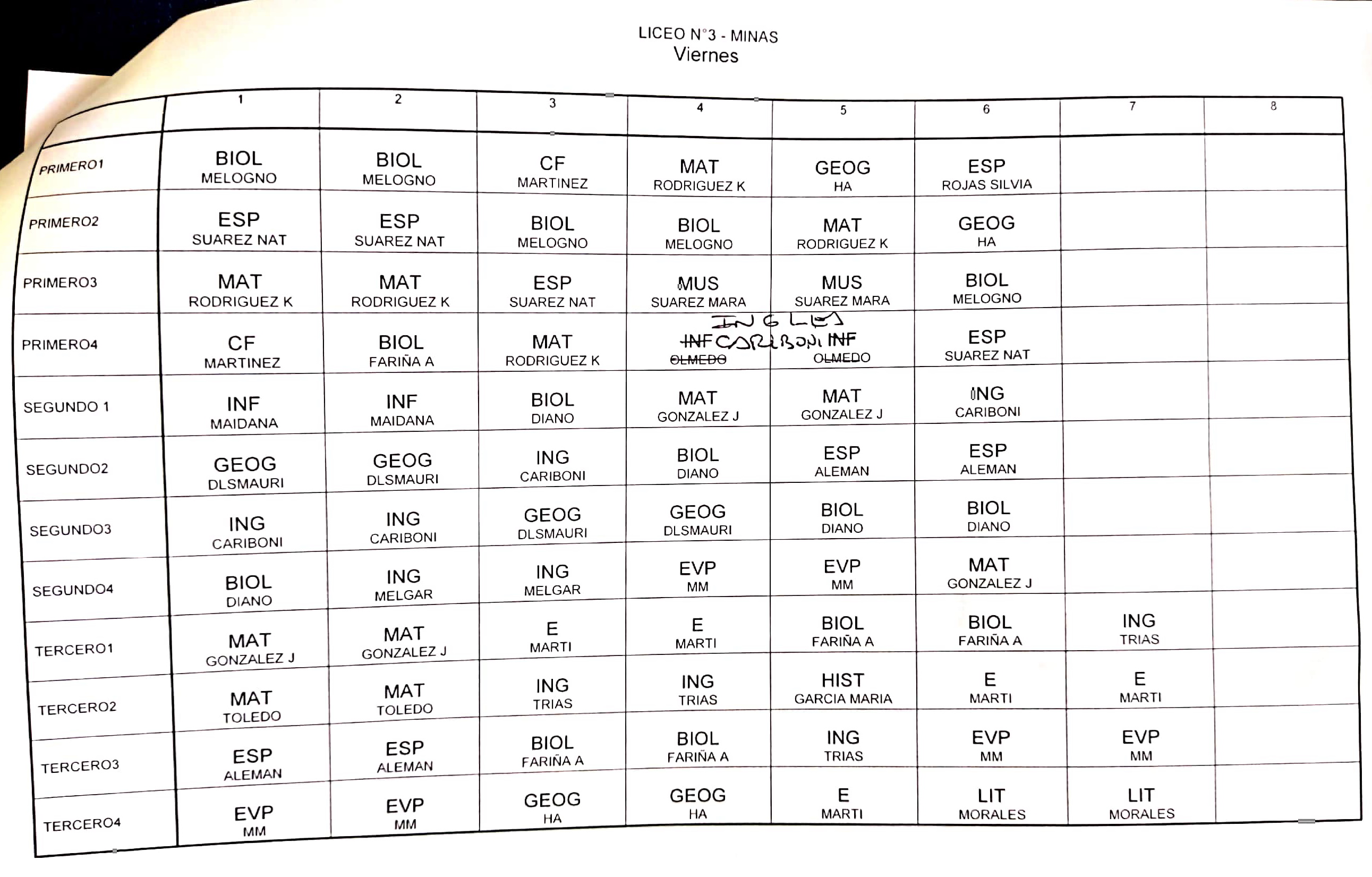 horarios 5